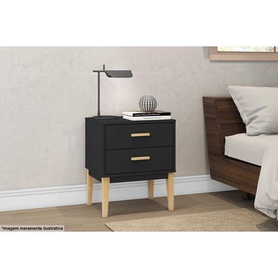 Mesa Cabeceira Infantil LE 6007 c/ 2 Gavetas Branco - Movelbento