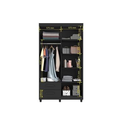 Guarda Roupa Solteiro 4 Portas e 2 Gavetas Canadá Branco - Conquista