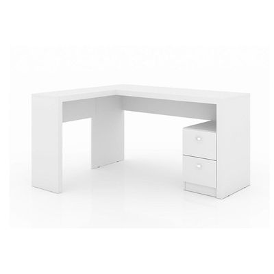 Mesa de Escritório ME4129 c/ 2 Gavetas Branco - Tecno Mobili
