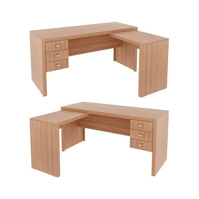 Mesa de Escritório ME4106 c/ 3 Gavetas Nogal - Tecno Mobili