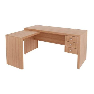 Mesa de Escritório ME4106 c/ 3 Gavetas Branco - Tecno Mobili