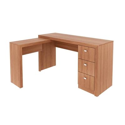 Mesa de Escritório ME4101 c/ 3 Gavetas Branco - Tecno Mobili