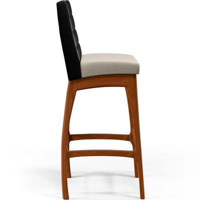 Banqueta Alta Para Cozinha B04 Preto Cru