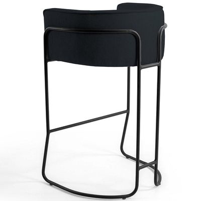 Banqueta Decorativa Base De Aço Preto Betina D02 Preto C-05