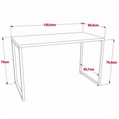 Kit Mesa Para Escritório Com Estante 120 Cm Preto Onix