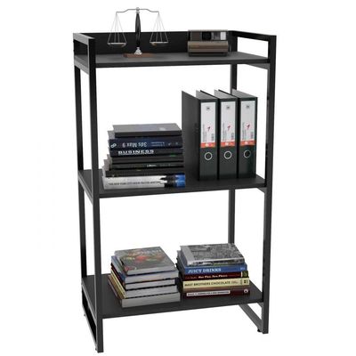 Kit Mesa Para Escritório Com Estante 120 Cm Preto Onix