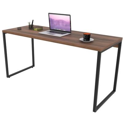 Kit Mesa Para Escritório Com Estante 150 Cm Nogal