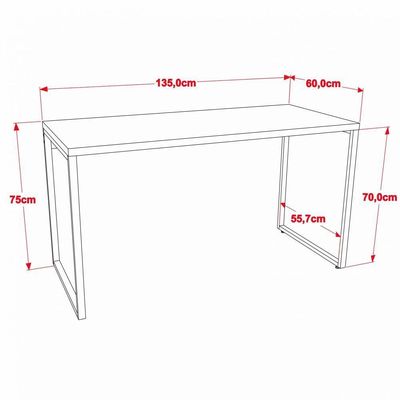 Kit Mesa Para Escritório Com Estante 135 Cm Carvalho
