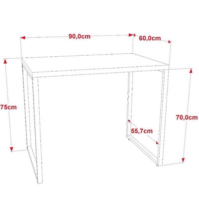 Kit Mesa Para Escritório Com Estante 90 Cm Preto Onix