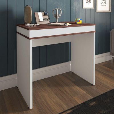 Mesa Para Escritório Escrivaninha Mind A02 Ipê Branco