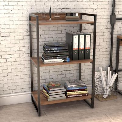Kit Mesa Para Escritório Com Estante 150 Cm Nogal