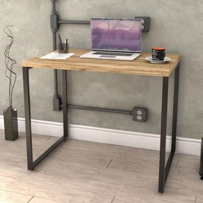 Mesa Para Escritório Estilo Industrial 90 Cm Carvalho