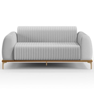 Kit Sofá 3 Lugares 180Cm Com 2 Poltronas Molino Cinza D-315