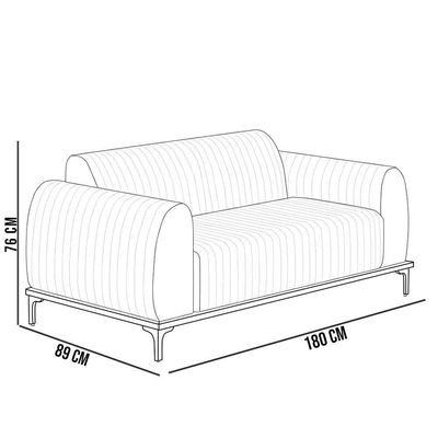 Kit Sofá 3 Lugares 180Cm E Poltrona Molino Cinza D-315
