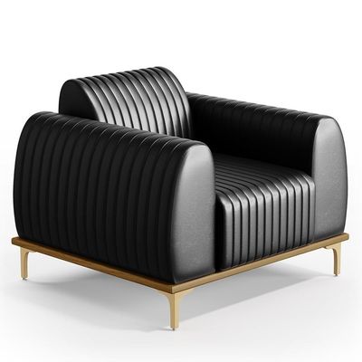Kit Sofá 3 Lugares 180Cm Com Poltrona Molino Preto B-159