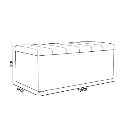 Calçadeira Recamier Baú Dália 100X50cm W01 Verde Musgo