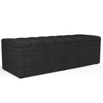 16990885308206 Calçadeira Recamier Baú Casal 140X50 Cm Linho Chumbo
