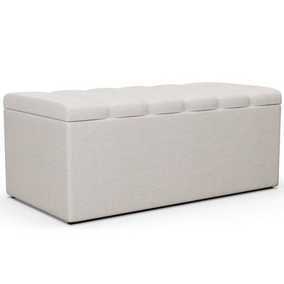 Calçadeira Recamier Baú Solteiro 100X50 Cm Champagne