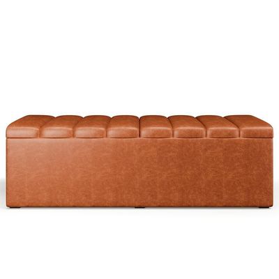 Calçadeira Recamier Baú Casal Queen 160X50 Cm Camel