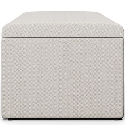Calçadeira Recamier Baú Solteiro 100X50 Cm Champagne