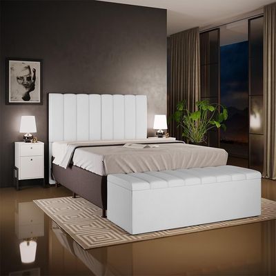 Calçadeira Recamier Baú Dália 140X50cm W01 Branco