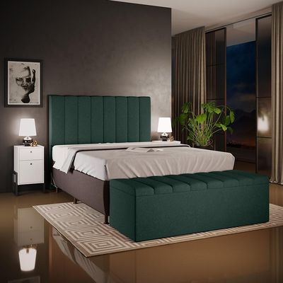 Calçadeira Recamier Baú Casal Queen 160X50 Cm Verde Musgo