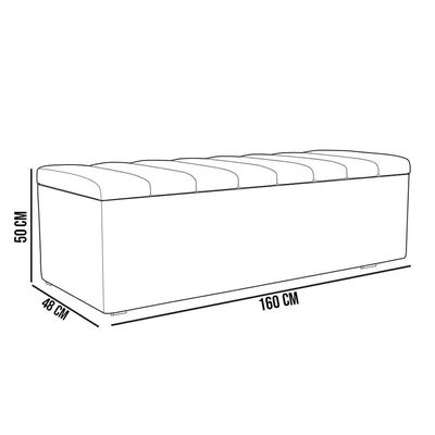 Calçadeira Recamier Baú Casal Queen 160X50 Cm Bege