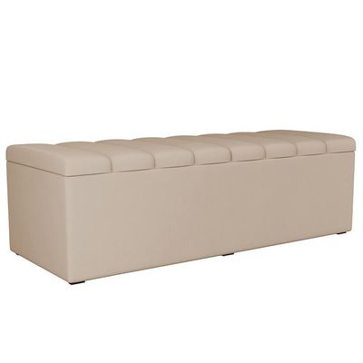 Calçadeira Recamier Baú Casal Queen 160X50 Cm Bege