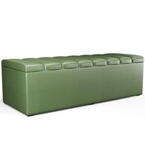 16990861581758 Calçadeira Recamier Baú Casal Queen 160X50 Cm Verde Musgo