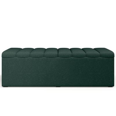Calçadeira Recamier Baú Casal 140X50 Cm Linho Verde Musgo