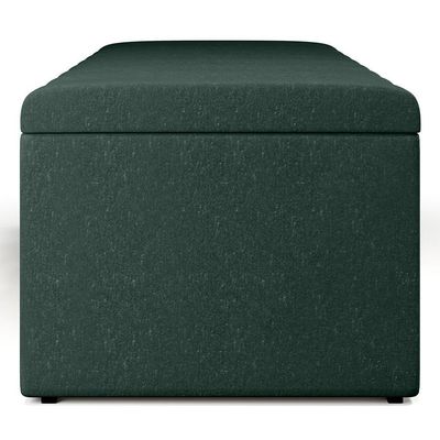 Calçadeira Recamier Baú Casal 140X50 Cm Linho Verde Musgo