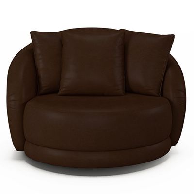 Kit 02 Poltronas Decorativa Para Sala De Estar Base Giratória Witta M03 Corano Marrom