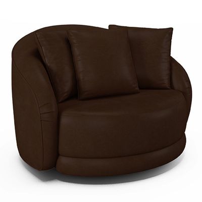 Kit 02 Poltronas Decorativa Para Sala De Estar Base Giratória Witta M03 Corano Marrom