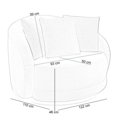 Kit 02 Poltronas Decorativa Para Sala De Estar Base Giratória Witta M03 Corano Marrom