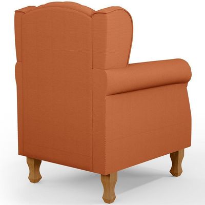 Kit 02 Poltronas Decorativa Para Sala De Estar Yara P02 Tecido Terracota