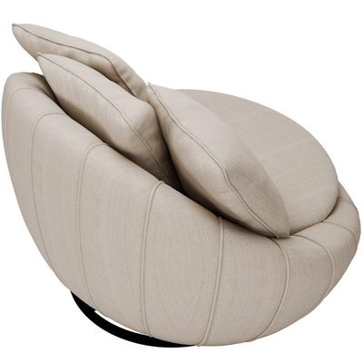 Poltrona Giratória Kira M03 Linho Bege
