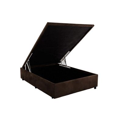 Cama Box Baú Universal Casal Suede Brown (138x188x35) - Costa Rica