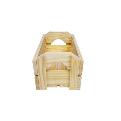 Caixote De Feira Pequeno 22x25x43 Em Madeira De Pinus Natural