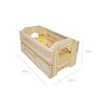 Caixote De Feira Pequeno 22x25x43 Em Madeira De Pinus Natural