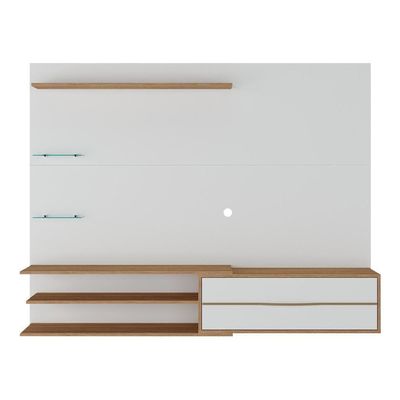 Painel Para Tv Até 65 Polegadas 1 Porta E Prateleiras Multimóveis Mp1064 Branco/rustic Branco/rustic