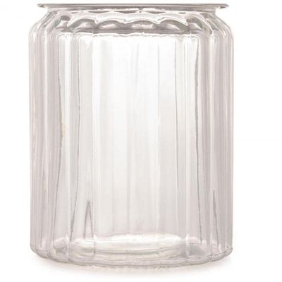 Pote Porta Tempero De Vidro Lapidado Tampa Preta 500 Ml Lyor