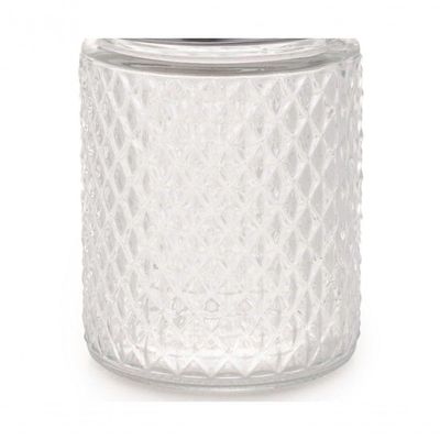 Pote Porta Tempero De Vidro Lapidado Tampa Preta 500 Ml Lyor