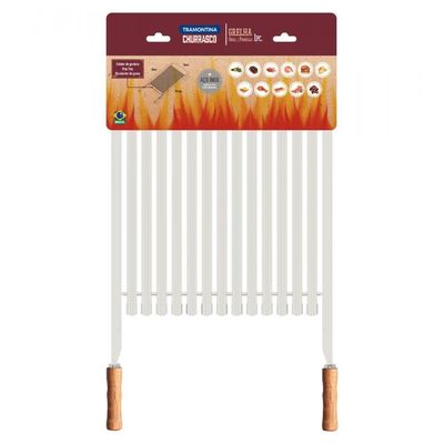 Grelha Aço Inox Com Cabo De Madeira 79 X 35