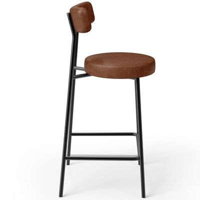 Kit 05 Banquetas Baixa Para Cozinha Sala De Jantar Bancada Milão L02 Couríssimo Marrom