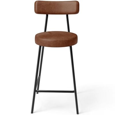 Kit 05 Banquetas Baixa Para Cozinha Sala De Jantar Bancada Milão L02 Couríssimo Marrom