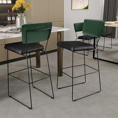 Banqueta Alta Cozinha Allana L02 Facto Verde Musgo Preto