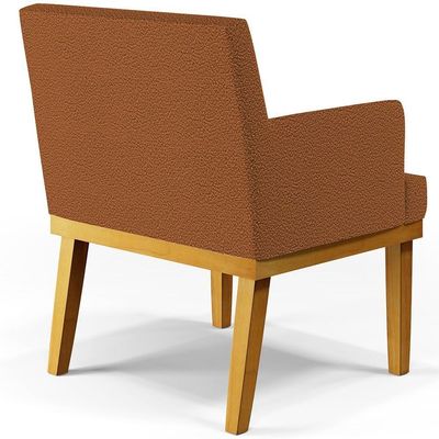 Kit 03 Poltronas Decorativa Para Sala De Estar E Recepção Beatriz W01 Bouclê Terracota