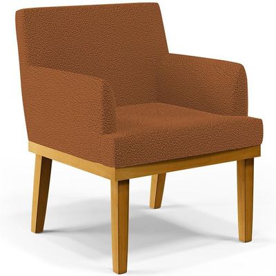 Kit 03 Poltronas Decorativa Para Sala De Estar E Recepção Beatriz W01 Bouclê Terracota