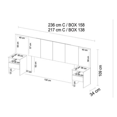 Cabeceira Cama Box Madeirado Casal Tulipa c/ 2 Gavetas Branco - Demóbile