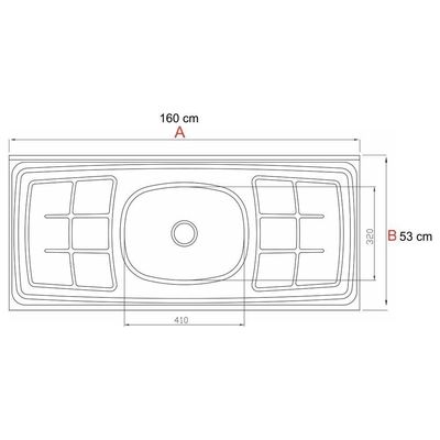 Pia De Cozinha Com Cuba E Válvula Bali 160cm Aço Inox - Ghel Plus